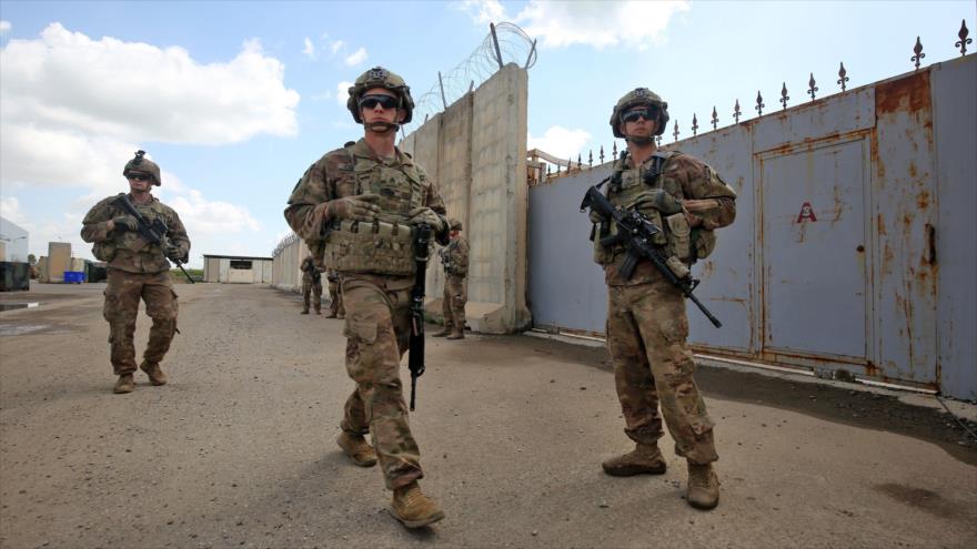 Soldados estadounidenses en la base aérea K-1, en la provincia de Kirkuk, norte de Irak, 29 de marzo de 2020. (Foto: AFP)