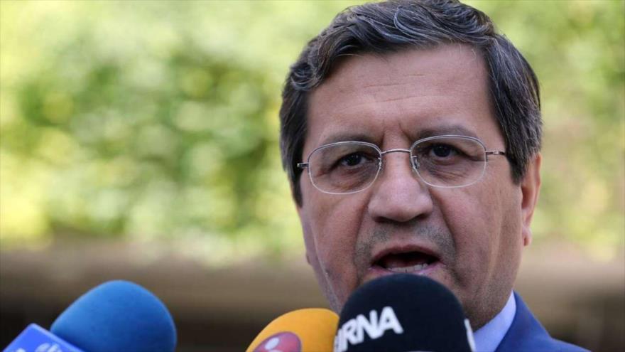 El presidente del Banco Central de Irán (BCI), Abdolnaser Hemati, habla con la prensa. (Foto: IRNA)