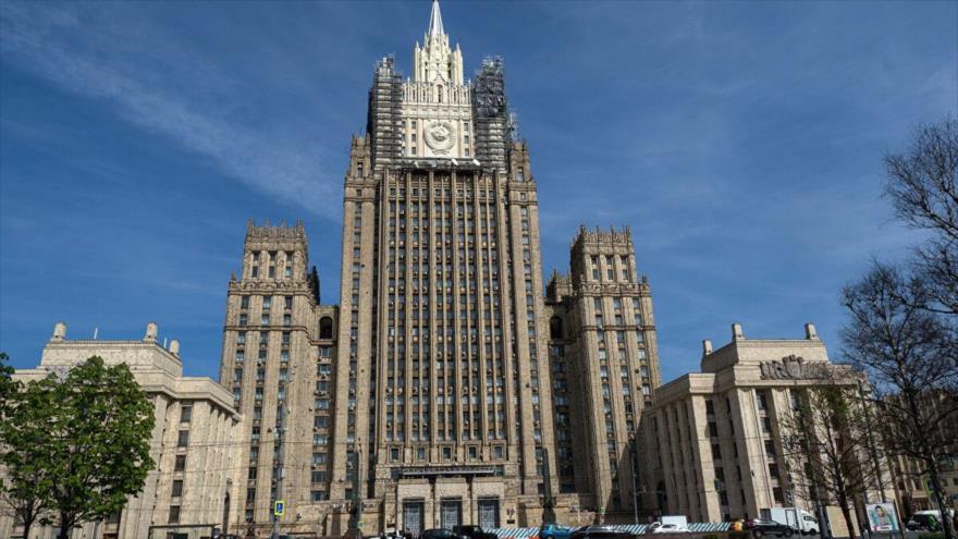 Sede del Ministerio de Exteriores de Rusia en Moscú, la capital.