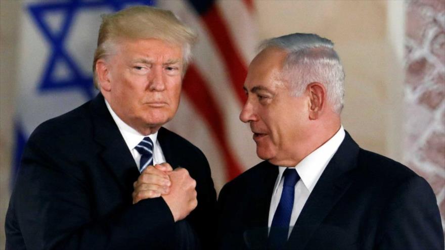 El presidente de EE.UU., Donald Trump (izda.) y el premier israelí, Benjamín Netanyahu, Al-Quds (Jerusalén), 23 de mayo de 2017.
