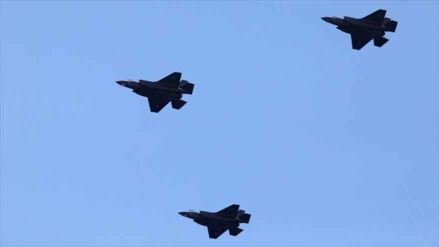 Cazabombarderos F-35 de la fuerza aérea israelí.