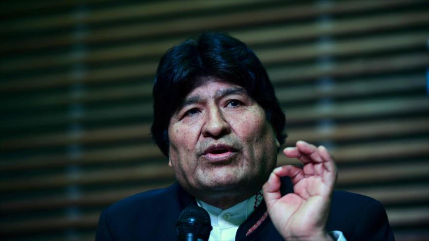 El expresidente boliviano Evo Morales durante una rueda de prensa en Buenos Aires (capital argentina), 21 de febrero de 2020. (Foto: AFP)