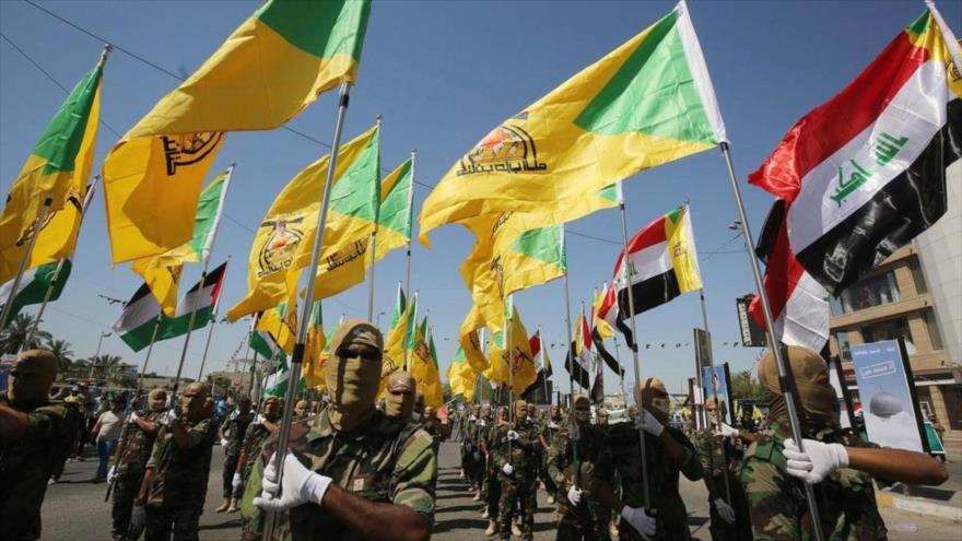 Combatientes de Ketaeb Hezbolá de Irak, una de las ramas militares de las Unidades de Movilización Popular de Irak (Al-Hashad Al-Shabi, en árabe).