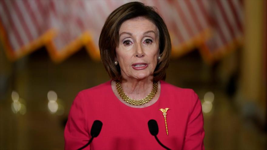 La líder demócrata de EE.UU., Nancy Pelosi, ofrece un discurso sobre COVID-19, Washington, EE.UU., 23 de marzo de 2020. (Foto: Reuters)