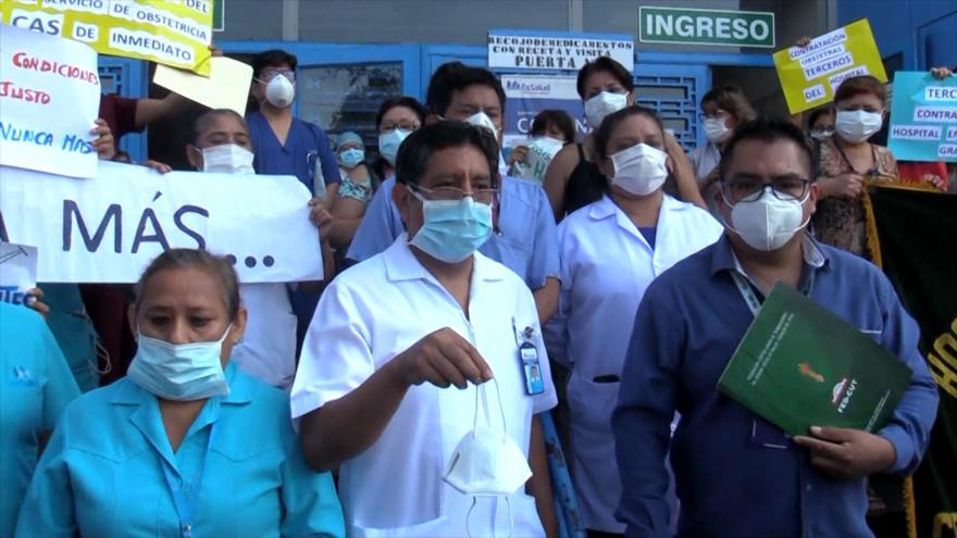 Médicos y enfermeras en paro por contagios de COVID-19 en Perú