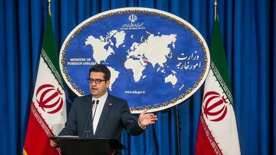 El portavoz de la Cancillería de Irán, Seyed Abás Musavi, durante una rueda de prensa en Teherán (capital), junio de 2019. (Foto: Tasnim)