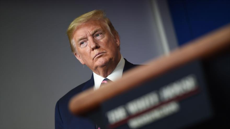 El presidente de EE.UU., Donald Trump, durante la sesión informativa diaria sobre el nuevo coronavirus, Casa Blanca, 24 de abril de 2020. (Foto:AFP)