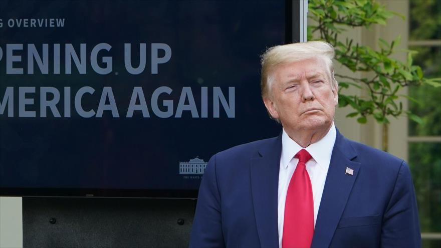 El presidente de Estados Unidos, Donald Trump, habla durante una conferencia de prensa en la Casa Blanca, Washington, 27 de abril de 2020. (Foto: AFP) 