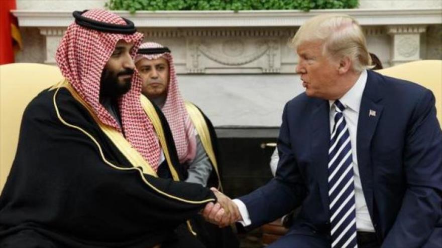 El presidente de EE.UU., Donald Trump, se reúne con el príncipe heredero saudí, Muhamad bin Salman, Casa Blanca, Washington.