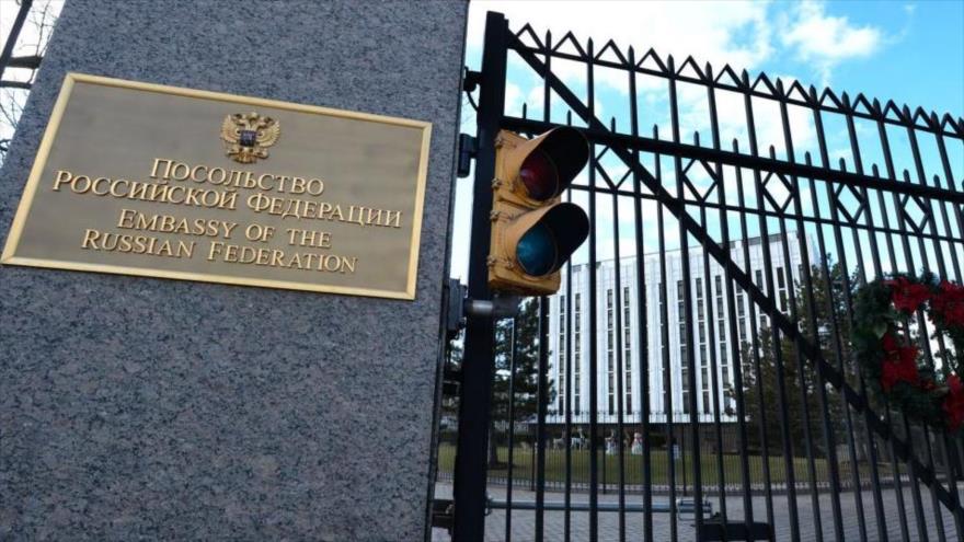 La embajada de Rusia en Washington D.C, la capital de EE.UU.