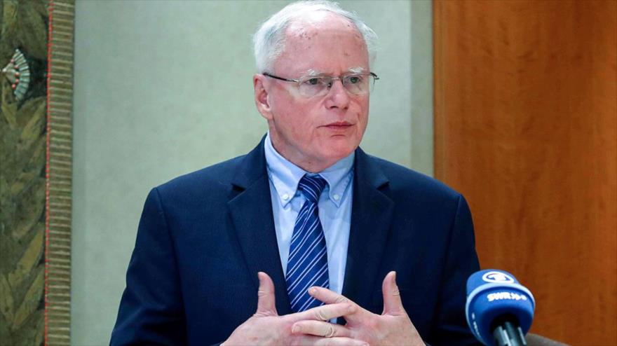 El representante especial de EE.UU. para Siria, James Jeffrey, en una conferencia de prensa, 23 de enero de 2020. (Foto: Reuters)