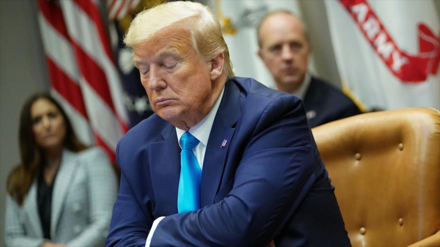 El presidente de EE.UU., Donald Trump, en la Sala Roosevelt de la Casa Blanca, Washington, 7 de abril de 2020. (Foto: AFP)
