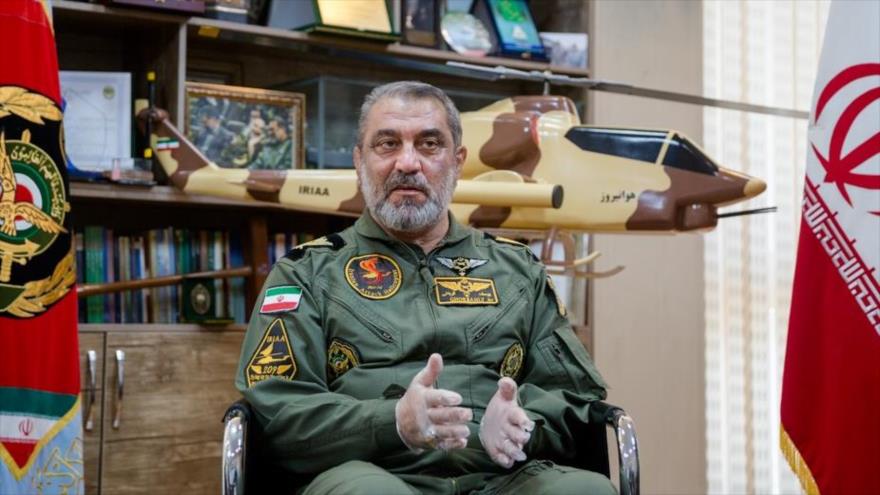 El comandante de la Unidad Aérea de la Fuerza Terrestre del Ejército iraní, el general Yusef Qorbani, en una entrevista con Fars, 4 de mayo de 2020.