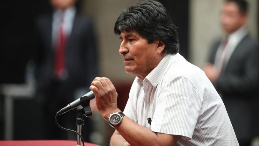 El depuesto presidente boliviano, Evo Morales, en una rueda de prensa en Ciudad de México, 13 de noviembre de 2019. (Foto: Getty Images)