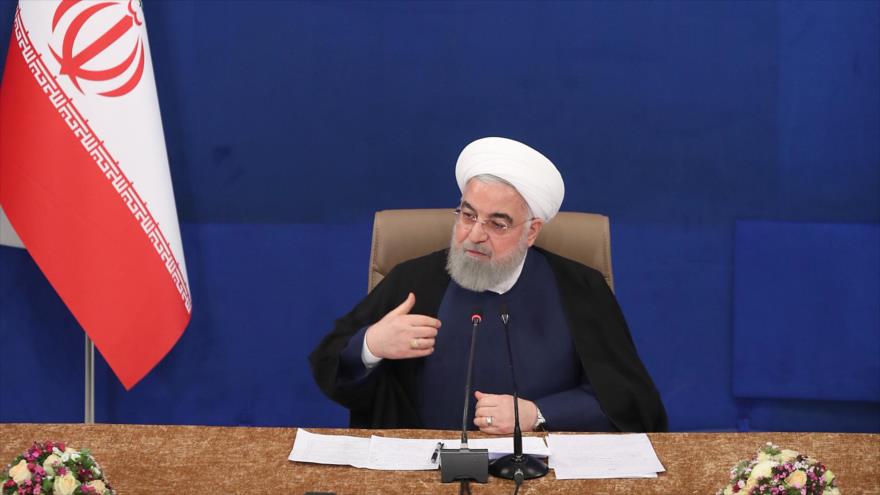 El presidente iraní, Hasan Rohani, durante una reunión con su Gabinete en Teherán (capital), 6 de mayo de 2020. (Foto: President.ir)