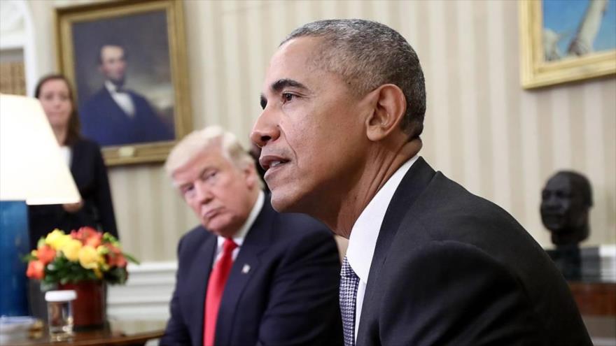 El expresidente estadounidense Barack Obama, y el presidente actual Donald Trump, durante una reunión en la Casa Blanca, 10 de noviembre de 2016. (Foto: AFP)