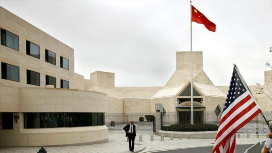 El edificio de la embajada de China en Washington, la capital de Estados Unidos.