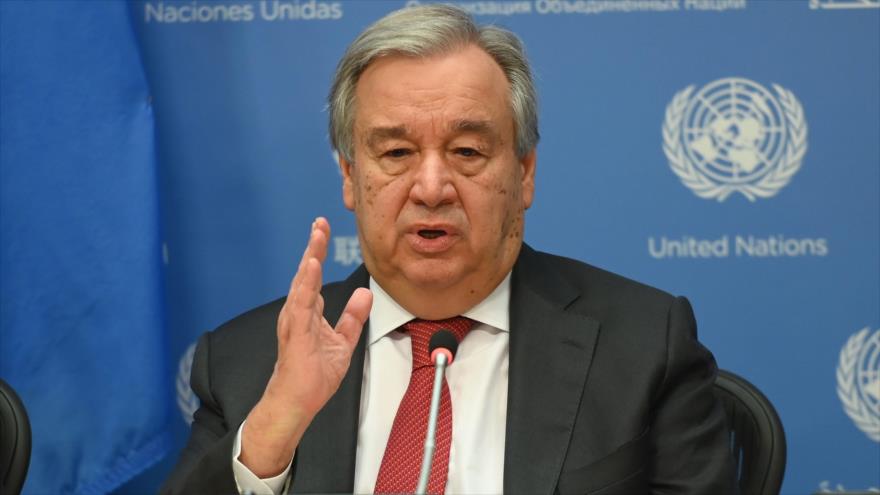 El secretario general de la ONU, Antonio Guterres, comparece ante la prensa en la sede del organismo, 4 de febrero de 2020. (Foto: AFP)