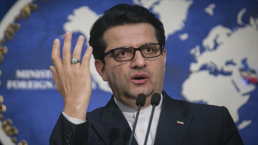 El portavoz de la Cancillería de Irán, Seyed Abás Musavi, en una conferencia de prensa en Teherán (capital iraní).