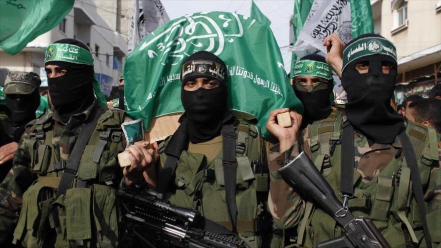 Miembros de las Brigadas Ezzedin Al-Qassam, brazo armado del Movimiento de Resistencia Islámica de Palestina (HAMAS).