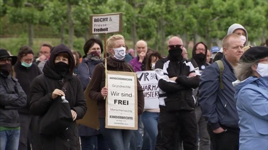 En Europa protestan contra el confinamiento