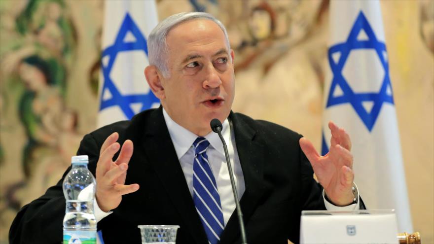 El primer ministro israelí, Benjamín Netanyahu, durante una reunión en Al-Quds (Jerusalén), 24 de mayo de 2020. (Foto: AFP)