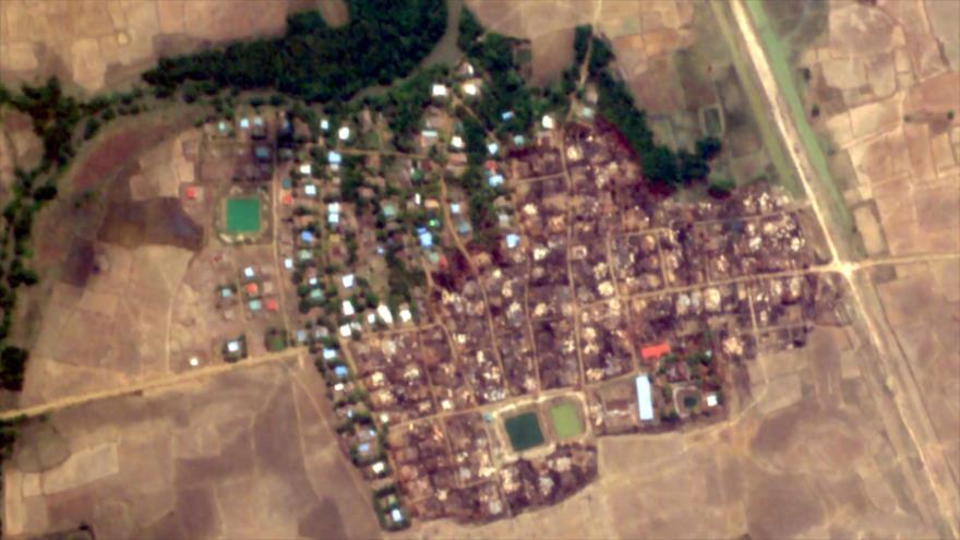 Fotos satelitales muestran casas de rohingyas musulmanes quemadas | HISPANTV