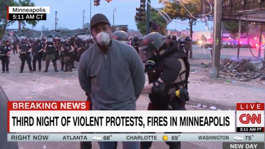 Detienen a equipo de CNN mientras cubría las protestas por Floyd