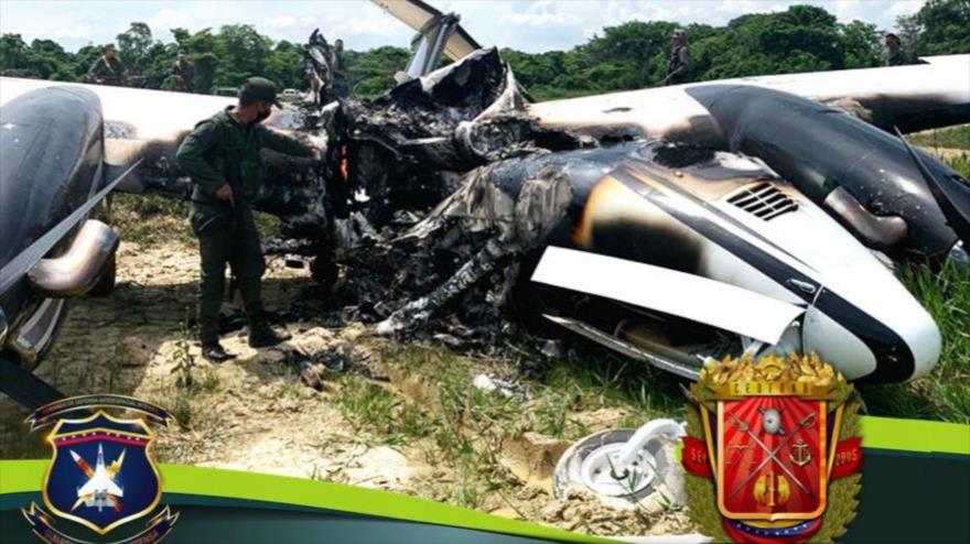 Una avioneta del narcotráfico colombiano derribada por la Fuerza Armada Nacional Bolivariana (FANB) de Venezuela, 30 de mayo de 2020.