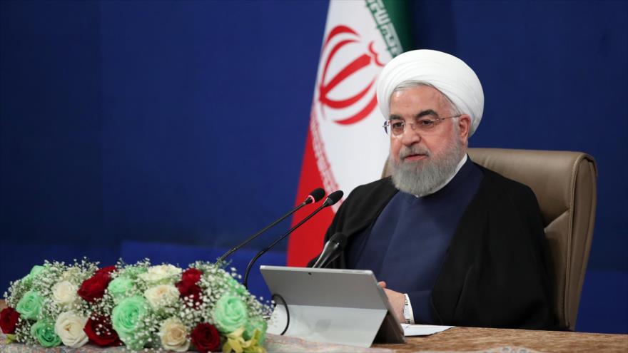 El presidente de Irán, Hasan Rohani, en una reunión con su gabinete en Teherán (capital persa), 31 de mayo de 2020. (Foto: President.ir)