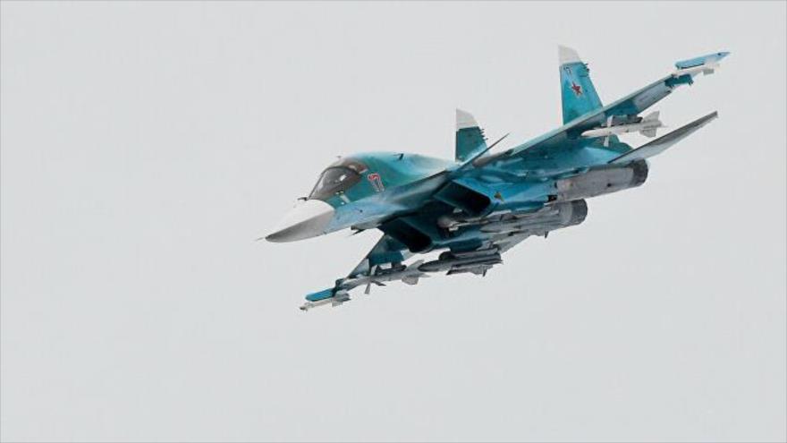 Así lanza una bomba pesada el cazabombardero ruso Su-34