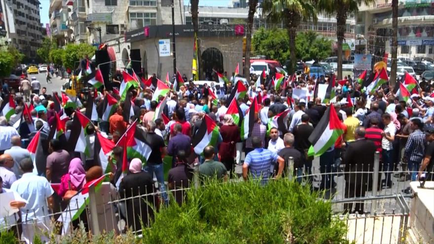 Palestinos marchan contra plan israelí de anexionar Cisjordania | HISPANTV