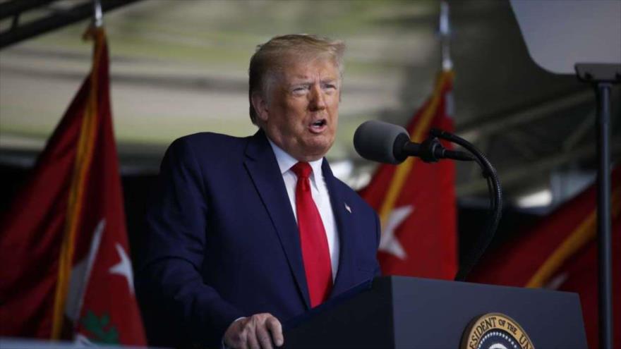 El presidente de EE.UU., Donald Trump, durante una ceremonia de graduación de la academia militar de West Point (Nueva York), 13 de junio de 2020. (Foto: AP)