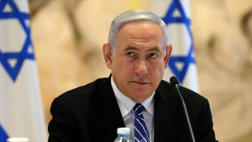 El primer ministro israelí, Benjamín Netanyahu, durante una reunión en Al-Quds (Jerusalén), 24 de mayo de 2020. (Foto: AFP)