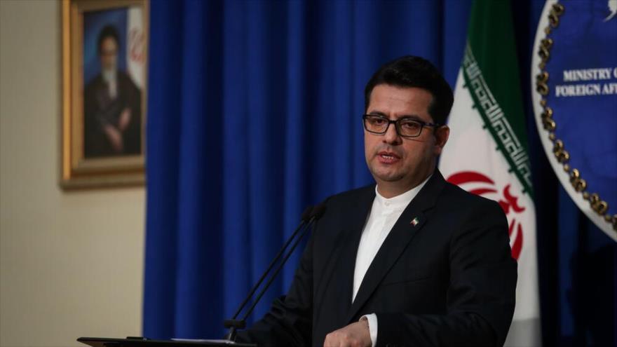 El portavoz del Ministerio de Asuntos Exteriores de Irán, Seyed Abás Musavi, durante una rueda de prensa en Teherán, la capital. (Foto: Mehr News)