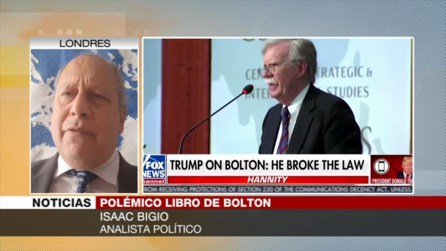 Bigio: Libro de Bolton va a explotar en la cara de Trump