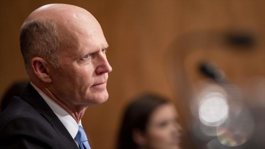 El senador estadounidense Rick Scott en una rueda de prensa en Washington, 18 de diciembre de 2019. (Foto: AFP)