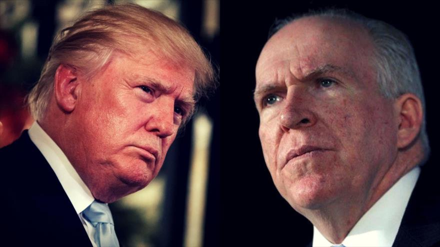 El presidente de EE.UU., Donald Trump (izda.) y el ex director de la CIA John Brennan.