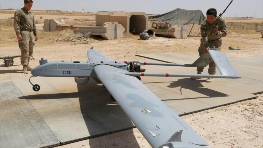 Un avión no tripulado de EE.UU., tipo RQ-7B, en Irak.