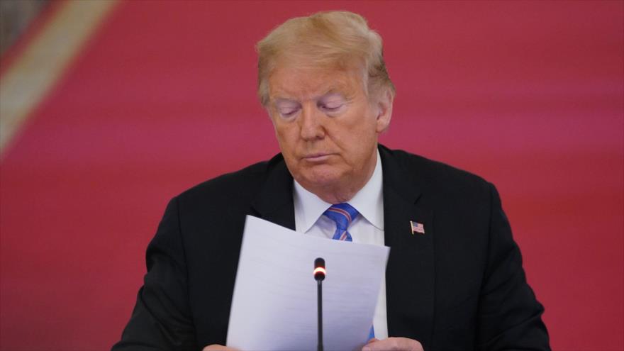 El presidente estadounidense, Donald Trump, en una reunión celebrada en la Casa Blanca, Washington (la capital), 26 de junio de 2020. (Foto: AFP)