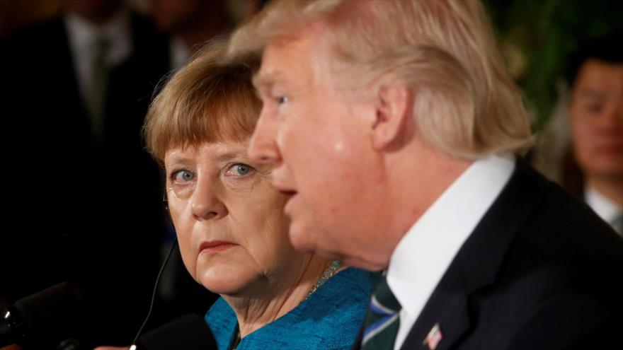 La canciller alemana, Angela Merkel, y el presidente de Estados Unidos, Donald Trump