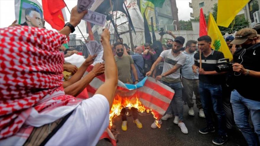 Manifestantes libaneses gritan: EEUU es “madre del terrorismo”