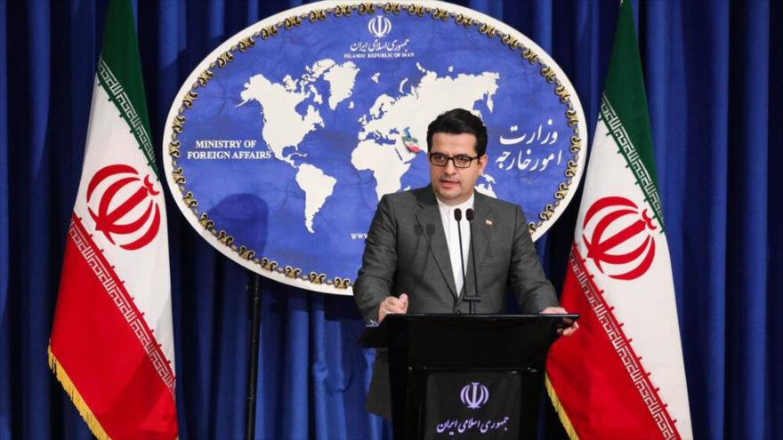 El portavoz de la Cancillería de Irán, Seyed Abás Musavi, durante una rueda de prensa en Teherán 
(capital), 29 de junio de 2020. (Foto: Mehr News)