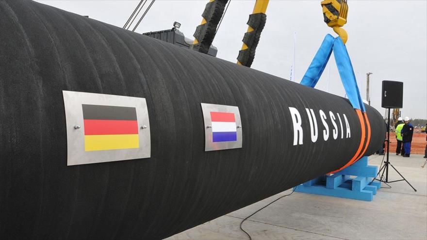 Una tubería del proyecto del gasoducto Nord Stream 2 en fase de construcción que tras su finalización hará llegar gas natural de Rusia a Europa.