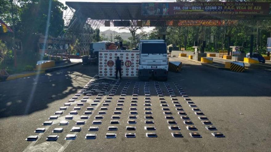La Guardia Nacional Bolivariana (GNB) incauta en total 191 kilos de cocaína en estado de Táchira, Venezuela, 17 de julio de 2020.