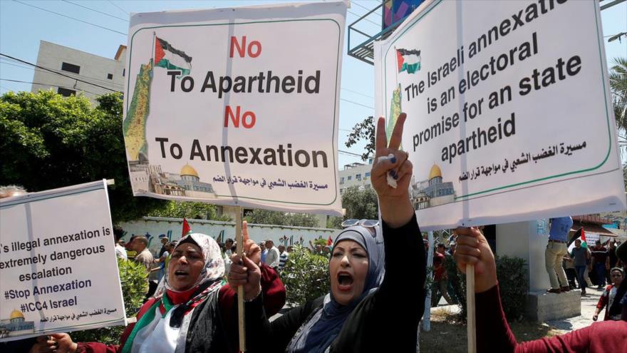 Los palestinos protestan contra el plan israelí de anexionarse partes de Cisjordania ocupada. (Foto: Reuters)