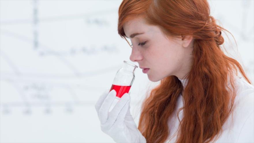 Una experta prueba su sentido del olfato durante una investigación.