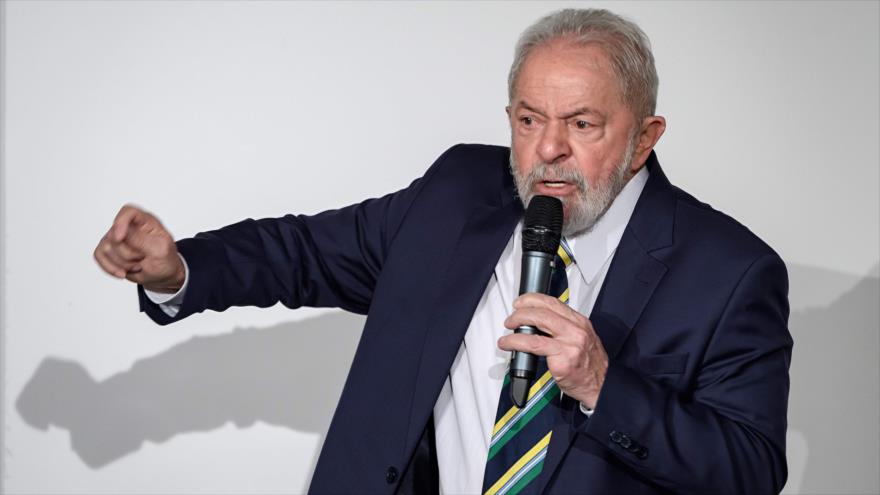 El expresidente brasileño Luiz Inácio Lula da Silva durante un evento en el Club de Prensa de Ginebra, 6 de marzo de 2020. (Foto: AFP)