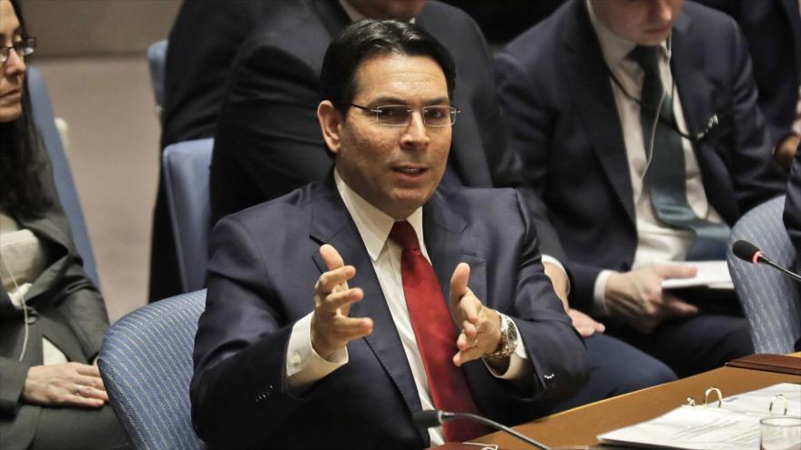 El embajador israelí ante la ONU, Danny Danon, en una reunión del Consejo de Seguridad, 11 de febrero de 2020. (Foto: AP)