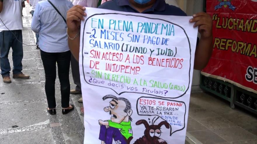 Trabajadores hondureños denuncian falta de pago de sus salarios